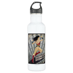 Wonder Woman Retro City Sunburst and Stars Trinkflasche