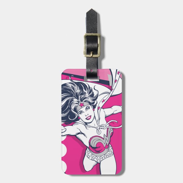 Wonder Woman Retro Glam Charakter Art Gepäckanhänger (Vorderseite vertikal)