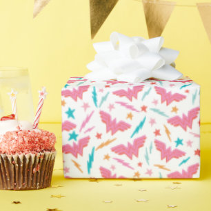 Wonder Woman Rosa Logo und Blitzmuster Geschenkpapier