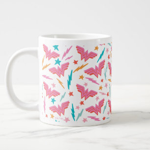 Wonder Woman Rosa Logo und Blitzmuster Jumbo-Tasse