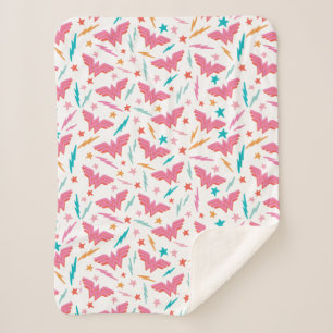 Wonder Woman Rosa Logo und Blitzmuster Sherpadecke