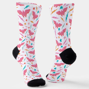 Wonder Woman Rosa Logo und Blitzmuster Socken