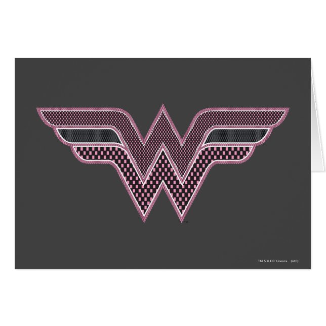 Wonder Woman Rosa und Schwarzes Schachbrett Mesh L (Vorderseite (Horizontal))