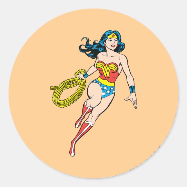 Wonder Woman Run Runder Aufkleber (Vorderseite)