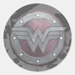 Wonder Woman Shield Pattern Runder Aufkleber