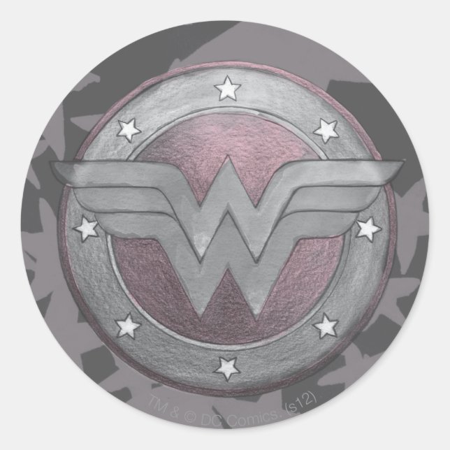 Wonder Woman Shield Pattern Runder Aufkleber (Vorderseite)