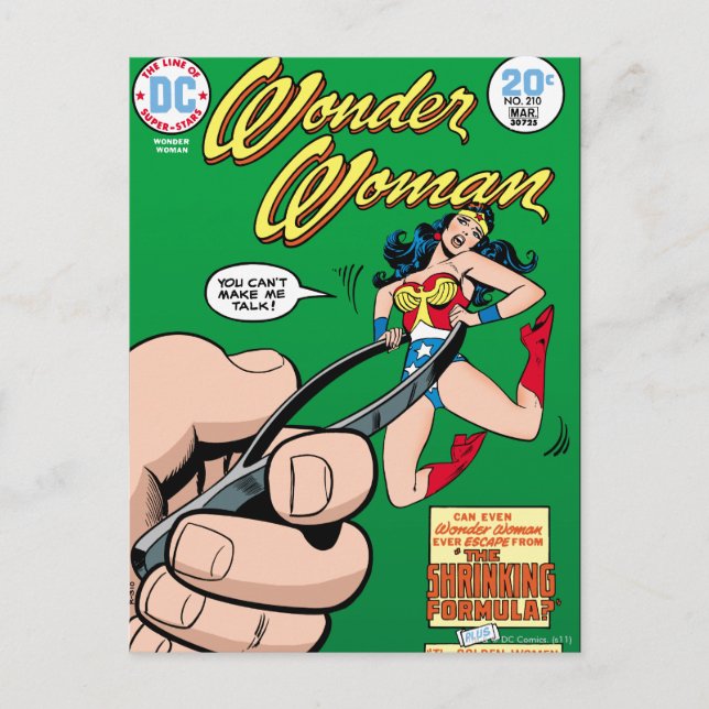 Wonder Woman Shrinking Formel Postkarte (Vorderseite)