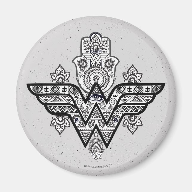 Wonder Woman Spiritual Paisley Hamsa Logo Magnet (Vorne)