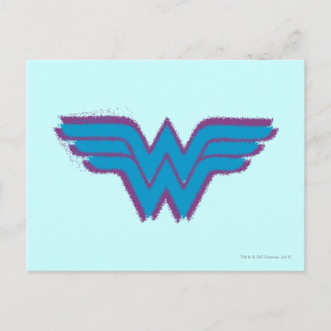 Wonder Woman Spray Paint Logo Postkarte (Vorderseite)