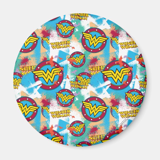 Wonder Woman Spray Paint Pattern Magnet (Vorne)