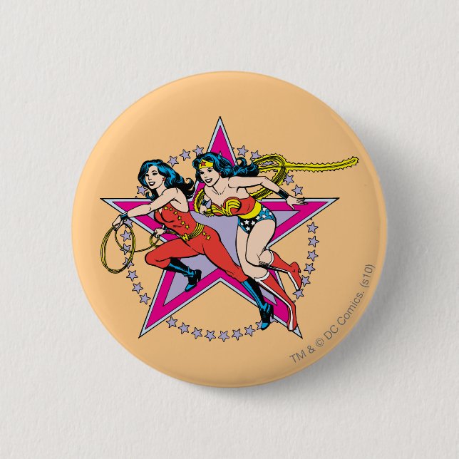 Wonder Woman Star Hintergrund Button (Vorderseite)