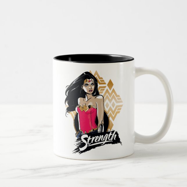 Wonder Woman Stärke Zweifarbige Tasse (Rechts)