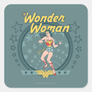 Wonder Woman stört Star Design Quadratischer Aufkleber