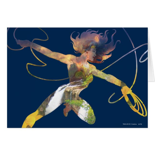 Wonder Woman Sunset Waterfall Silhouette (Vorderseite (Horizontal))