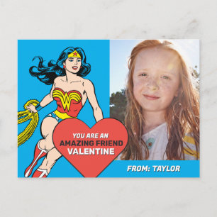Wonder Woman Super Friend   Valentinstag Postkarte
