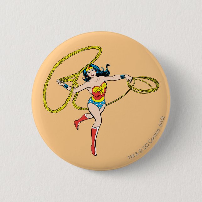 Wonder Woman Swinging Lasso Button (Vorderseite)