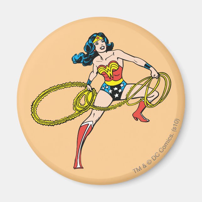 Wonder Woman Swinging Lasso rechts Magnet (Vorne)