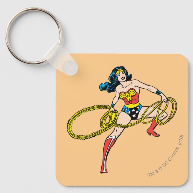 Wonder Woman Swinging Lasso rechts Schlüsselanhänger (Vorderseite)