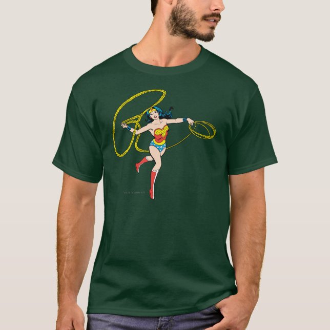 Wonder Woman Swinging Lasso T-Shirt (Vorderseite)