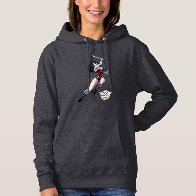 Wonder Woman Swinging Sword Hoodie (Vorderseite)