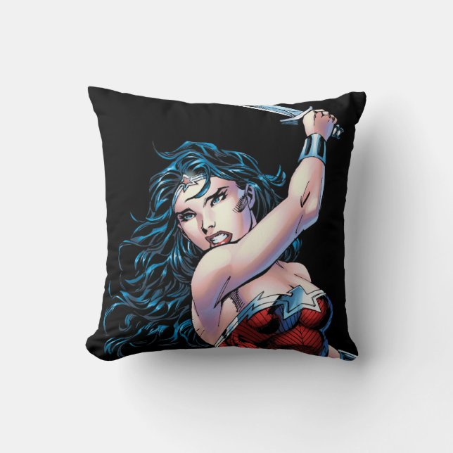 Wonder Woman Swinging Sword Kissen (Vorderseite)