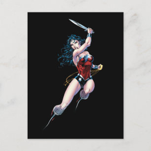 Wonder Woman Swinging Sword Postkarte