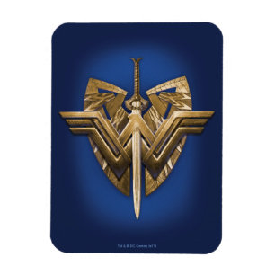 Wonder Woman Symbol mit Schwert der Gerechtigkeit Magnet
