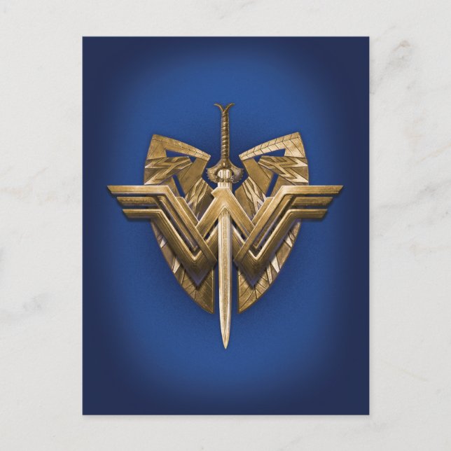 Wonder Woman Symbol mit Schwert der Gerechtigkeit Postkarte (Vorderseite)
