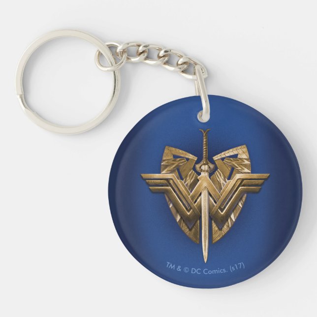 Wonder Woman Symbol mit Schwert der Gerechtigkeit Schlüsselanhänger (Vorderseite)