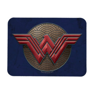Wonder Woman Symbol Over Concentric Circles Magnet