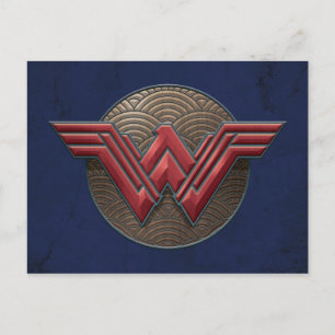 Wonder Woman Symbol Over Concentric Circles Postkarte