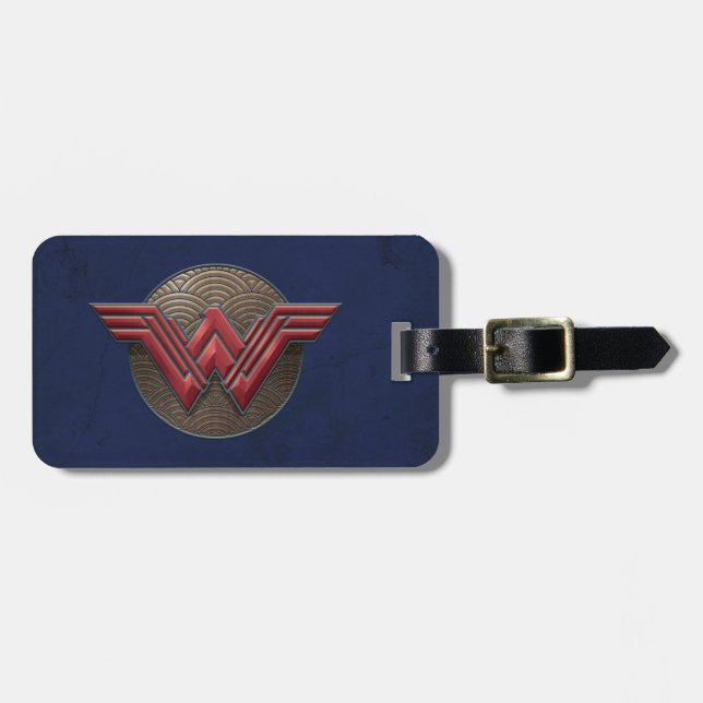 Wonder Woman Symbol über konzentrische Kreise Gepäckanhänger (Vorderseite horizontal)