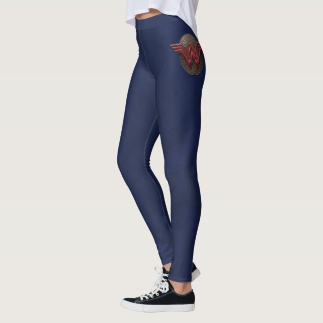 Wonder Woman Symbol über konzentrische Kreise Leggings (Links)
