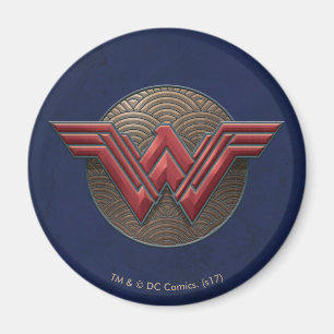Wonder Woman Symbol über konzentrische Kreise Magnet