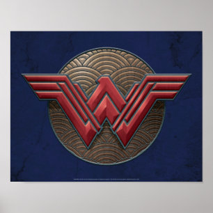 Wonder Woman Symbol über konzentrische Kreise Poster