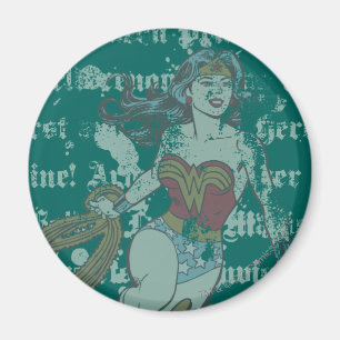 Wonder Woman Text Hintergrund Magnet