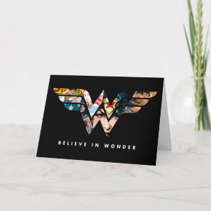 Wonder Woman "Think in Wonder" Collage Logo Karte