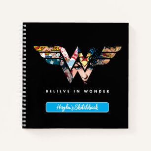 Wonder Woman "Think in Wonder" Collage Zeichnend Notizbuch