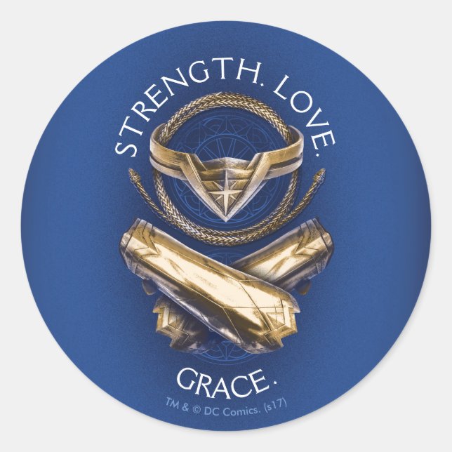 Wonder Woman Tiara, Lasso und Bracelets Runder Aufkleber (Vorderseite)