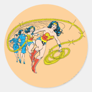 Wonder Woman Transform Runder Aufkleber