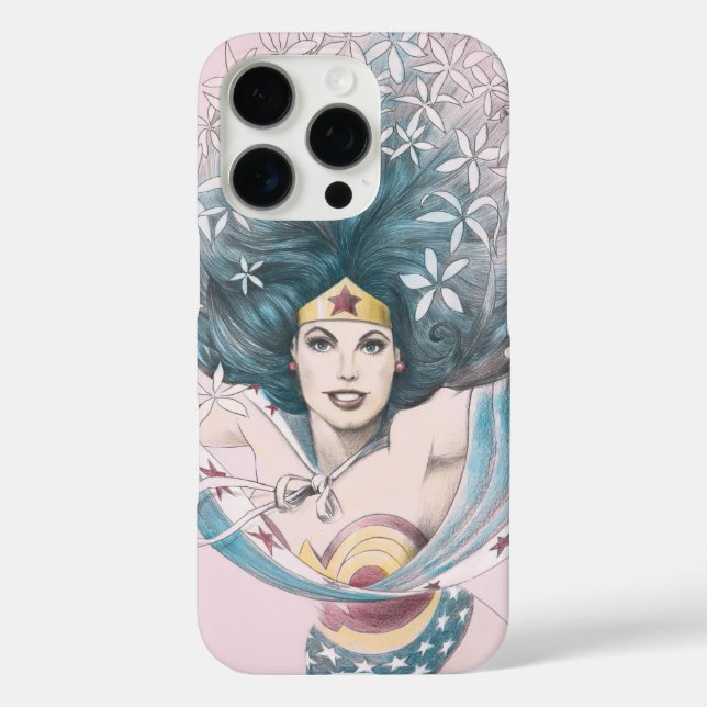 Wonder Woman und Blume Case-Mate iPhone Hülle (Rückseite)