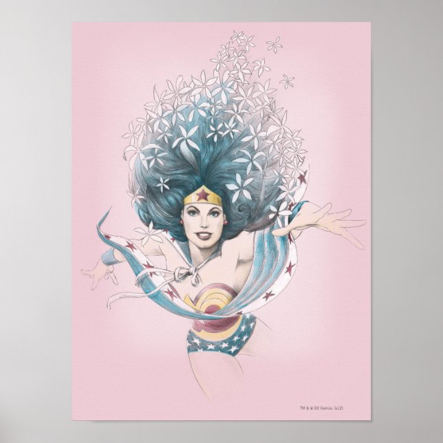 Wonder Woman und Blume Poster (Vorne)