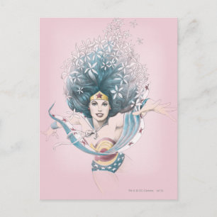 Wonder Woman und Blume Postkarte