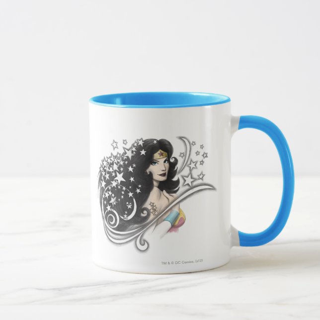 Wonder Woman und Stars Tasse (Rechts)