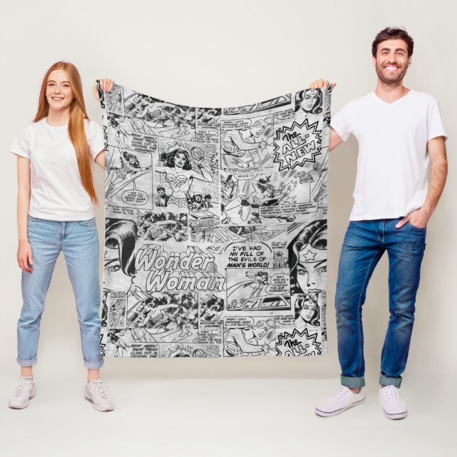 Wonder Woman Vintage Comic Muster Fleecedecke (Beispiel)
