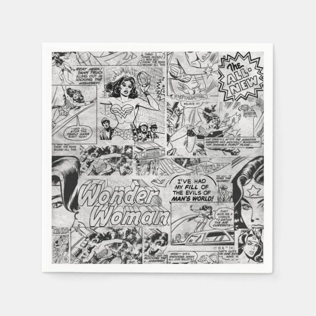 Wonder Woman Vintage Comic Muster Serviette (Vorderseite)