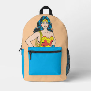Wonder Woman Vintage Pose mit Lasso Bedruckter Rucksack