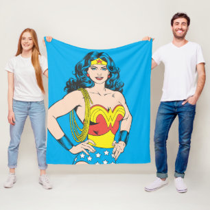 Wonder Woman Vintage Pose mit Lasso Fleecedecke