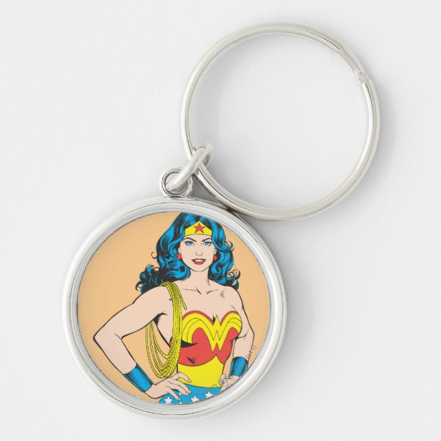 Wonder Woman | Vintage Pose mit Lasso Schlüsselanhänger (Vorne)