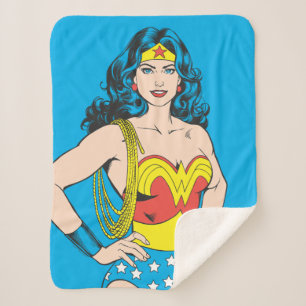 Wonder Woman   Vintage Pose mit Lasso Sherpadecke